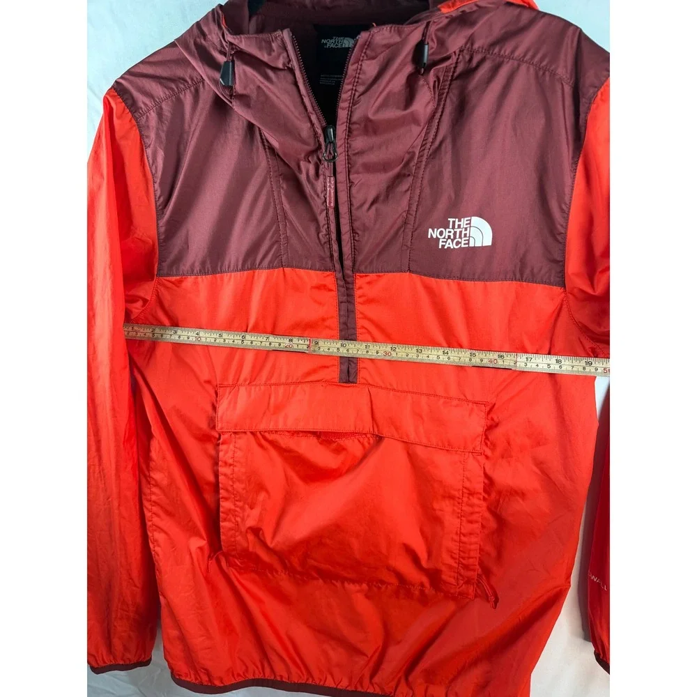 The North Face Fanorak Mens Small Red Burgundy Windbreaker‎ Jacket Quarter Zip